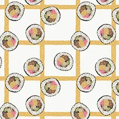太巻き寿司のイラスト