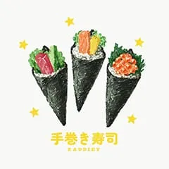 手巻き寿司のイラスト