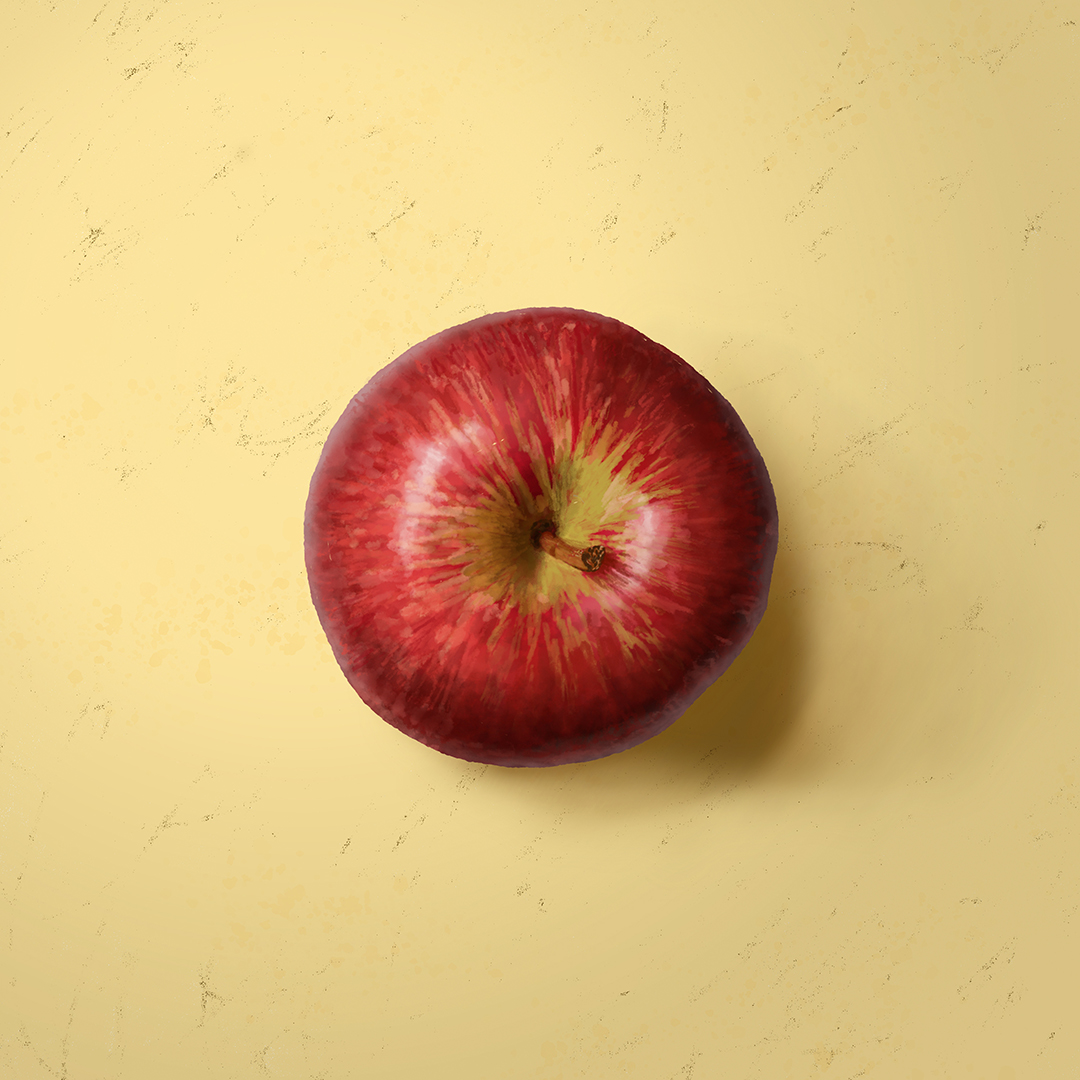 本物のりんごのようなリアルなイラスト Raddieyのイラスト日記