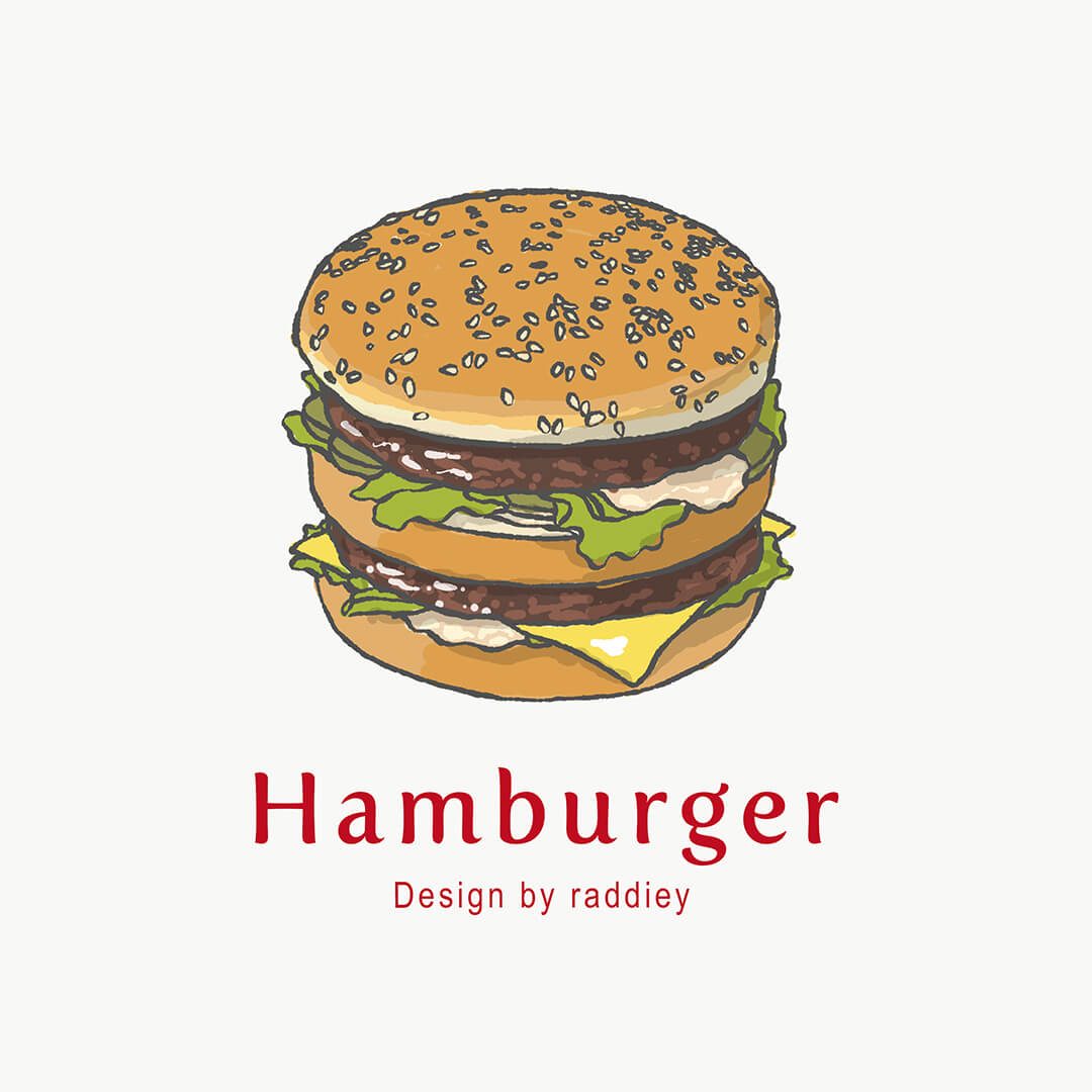 ハンバーガーのイラストをシンプルテイスで Raddieyのポートフォリオ