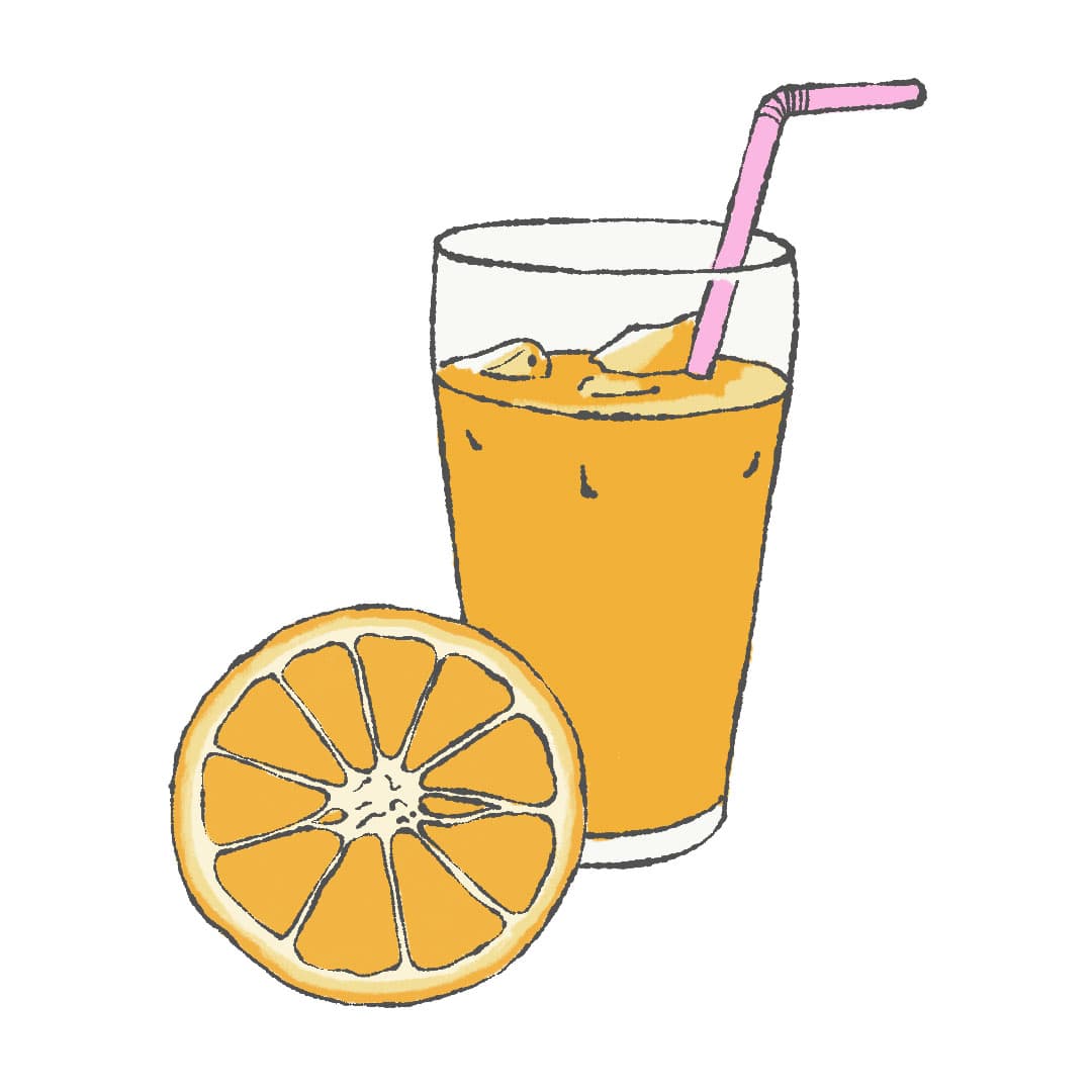 オレンジとオレンジジュースのイラスト Raddiey Free イラストレーターraddieyのフリー素材