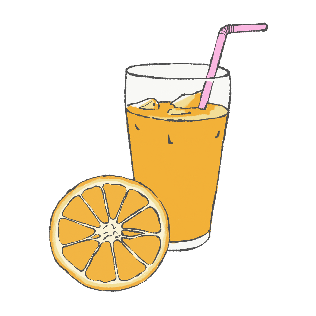 オレンジとオレンジジュースのイラスト Raddiey Free イラストレーターraddieyのフリー素材