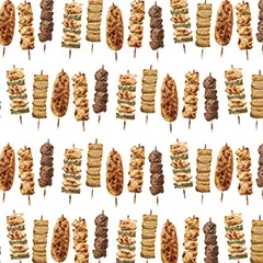 やきとりのテキスタイル