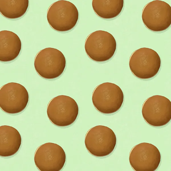 どらやき（グリーン）柄のテキスタイル