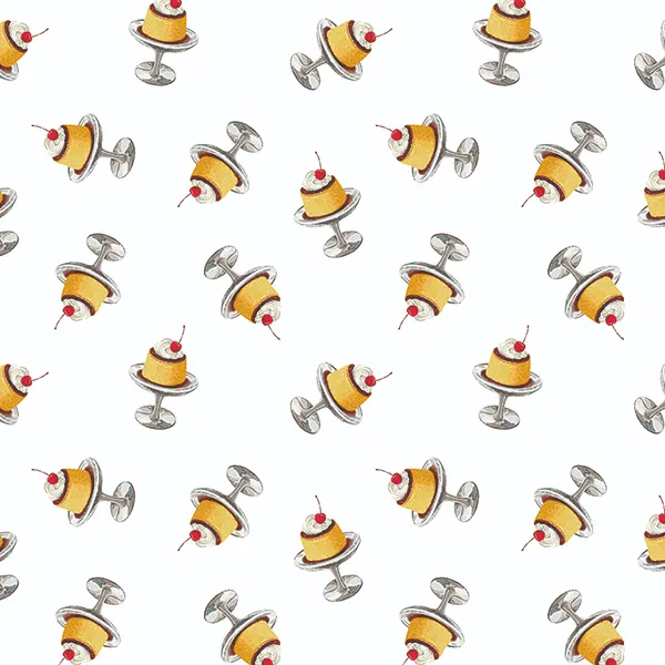 レトロなプリン柄のテキスタイル