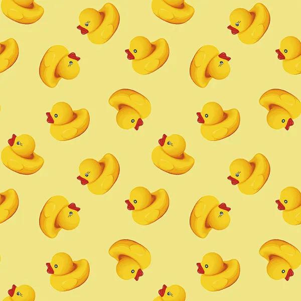 アヒルのおもちゃ柄のテキスタイル