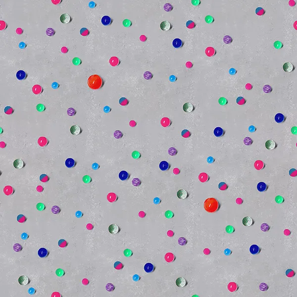 スーパーボール柄のテキスタイル